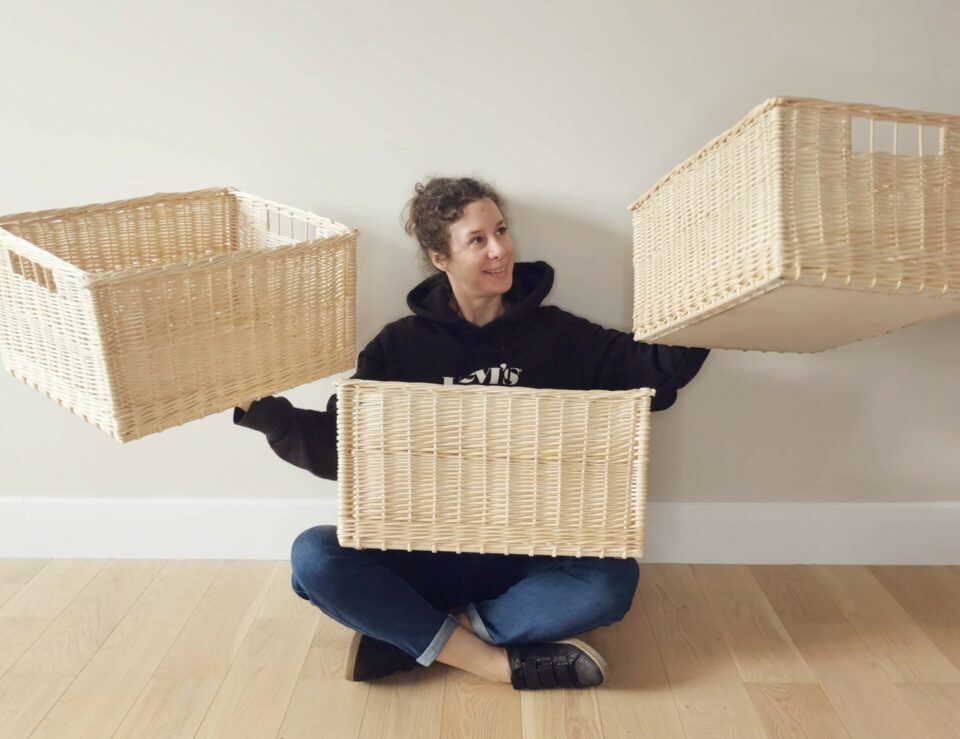 panier osier rectangle